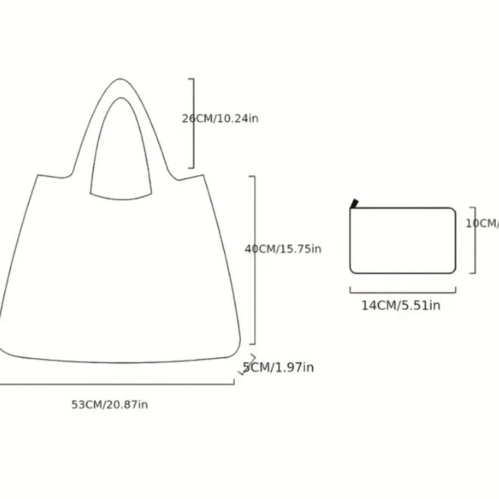 New Large Capacity Shoulder bag lightweight Shoppers bag Foldable Nylon bag - Picture 3 of 4